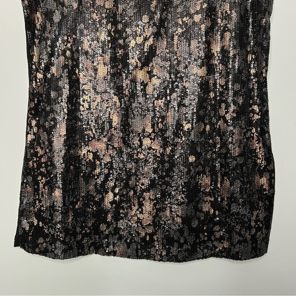 Women’s Calvin Klein black snakeskin sequin sleeveless blouse size small S - Picture 3 of 4